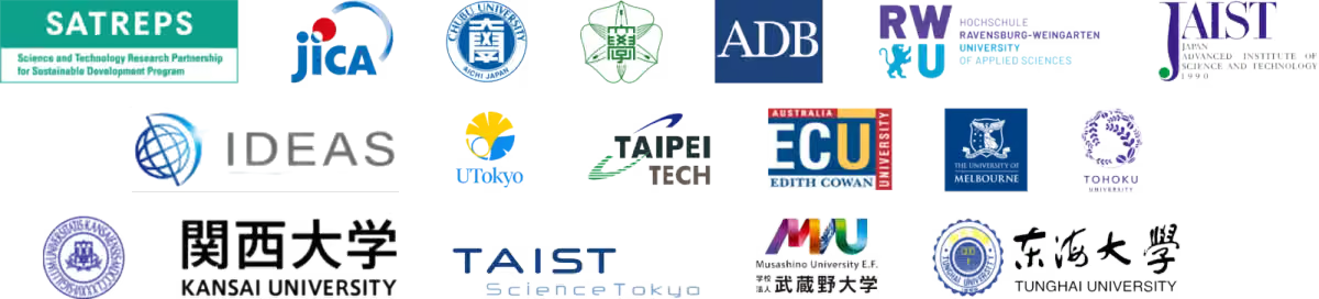 International academic partners including JICA, ADB, JAIST, UTokyo and Kansai University